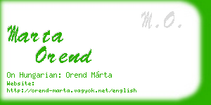 marta orend business card