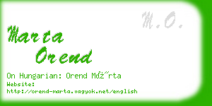 marta orend business card